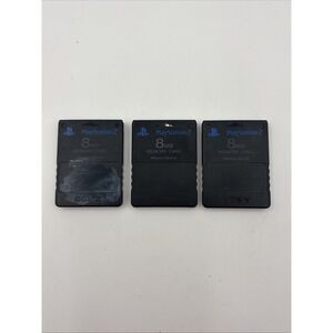 Lot Of 3 Sony Playstation 2 PS2 Official OEM 8MB Memory Cards